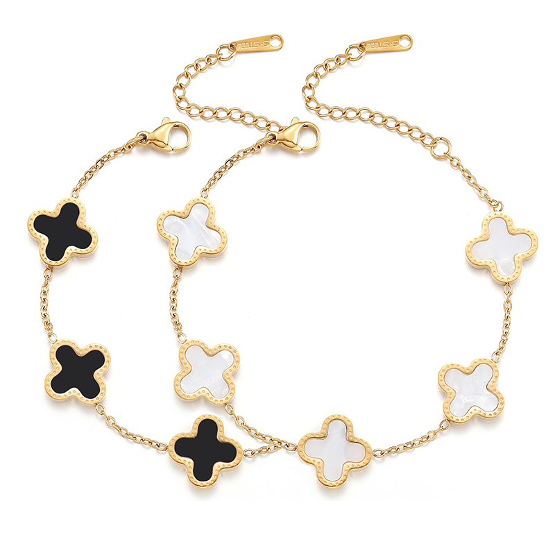 Hongde 18K guld-Belagte Mænd\\\'s og kvinder\\\'s Firkløver Lucky Armbånd